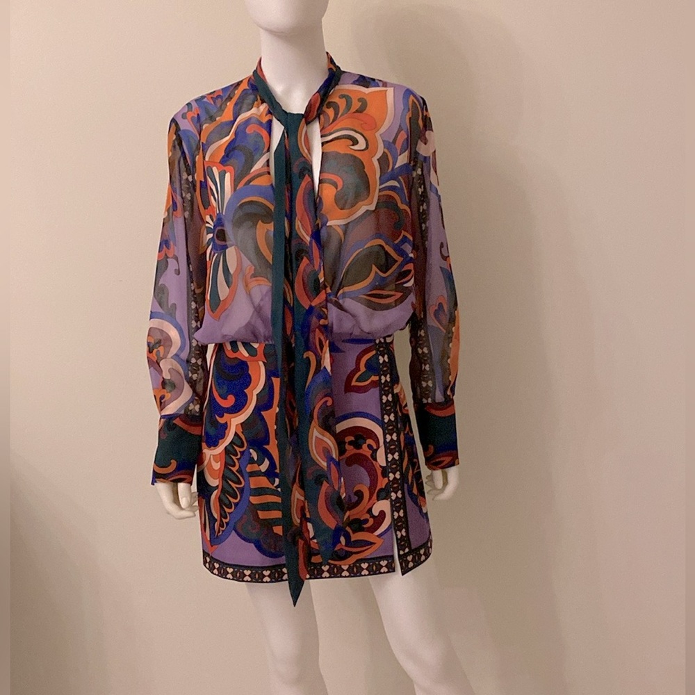 ZARA WOMEN PURPLE MULTI PUCCI PRINTED MINI DRESS NEW